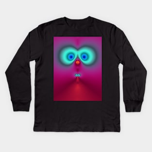 Cute fractal face two Kids Long Sleeve T-Shirt